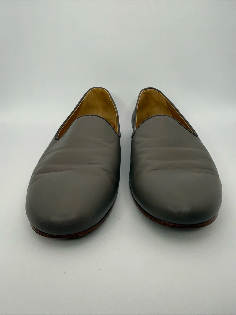 Hermès Paris Leather Loafers Gray Slip-On Flats Spain Men’s EU 43/43.5  READ